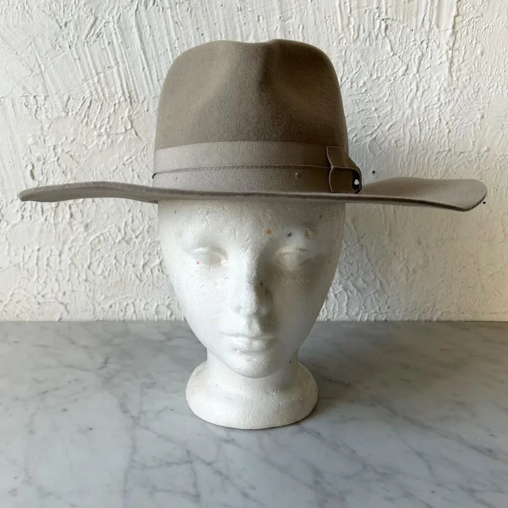 Wyeth Wide Brim Women's Lila Fedora Hat Brown Wool Ribbon Band One Size